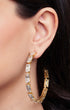 WHITE CRYSTAL HOOP EARRINGS